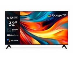 Reky TV - Televisie - Beeldscherm - Google TV - QLED - Chromecast - Smart TV - Full HD - 32 inch - 71,9 × 7,2 × 42,1 cm - zwart