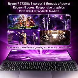 Laptop AMD Ryzen 7 7730U - 16GB RAM 512GB SSD - 15,6 Inch IPS Full HD - Windows 11 - Zwart — thumbnail 3