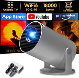 Mini Beamer Draagbaar - 1280 x 720 Resolutie - 18000 Lumen - DLP Technologie - HDMI USB 3,5mm - Voor Gaming En Thuisbioscoop — thumbnail 1