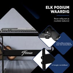 Finesse Keyboard Standaard - Verstelbaar - Statief - Piano Standaard - Toetsenbord Standaard — thumbnail 4