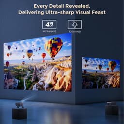 SnelShoppen - 30.000 Lumen Beamer Projector 4K WiFi Bluetooth - AMEELA 1080P Geïntegreerde Projector voor Youtube/PrimeVideo - Perfect voor Feesten, C — thumbnail 4
