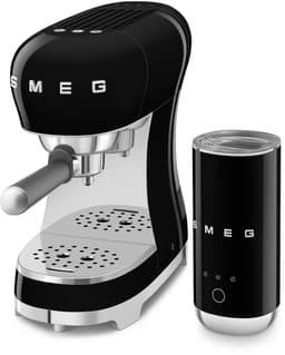 SMEG ECF12BLEU Espressomachine Set met Melkopschuimer - 15 Bar - Thermoblock - Geschikt voor Gemalen Koffie & E.S.E. Pads - '50s Style - Zwart — thumbnail 2