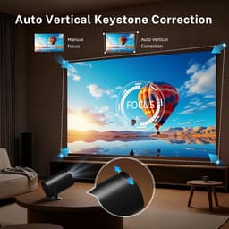 SnelShoppen - Mini Projector 4K Video Projector Android 11 Bluetooth 5 WiFi 6 LYNCAST 1080p Draagbare Beamer voor Telefoon TV Stick HDMI PS5 iOS Perfe — thumbnail 2
