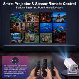 SnelShoppen - 4K Full HD 1080P Mini Projector - Draagbare Projector met WiFi 6, Bluetooth 5.4, 180° Rotatie en Automatische Trapeziumcorrectie voor Fe — thumbnail 4