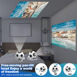 SnelShoppen - 2026 Mini Projector 4K/1080P, Draagbare Projector met 220 ANSI Lumens, Automatische Verticale Keystone Correctie, Dual Band Wi-Fi 6 en B — thumbnail 5