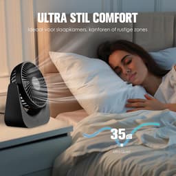 USB Tafelventilator - Stil - Mini Bureauventilator - 5 Snelheden - Verstelbare Kantelhoek - USB Aangedreven 17 cm — thumbnail 3