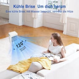 Mobiele Luchtkoeler met Waterkoeling – 4-in-1 Mini Aircooler met Waternevel, Luchtbevochtiger & Aromadiffuser – Draagbare Ventilator met Afstandsbediening – Voor Thuis, Kantoor en Slaapkamer — thumbnail 3