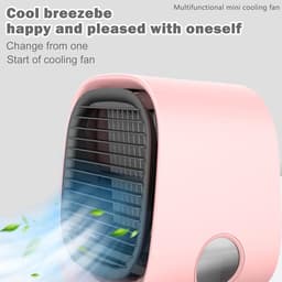 Draagbare luchtkoeler - Mini USB draagbare airconditioner - Compacte koelunit - Stille werking - IJskristal - 3 instelbare snelheden - Voor slaapkamer, kantoor, auto — thumbnail 2