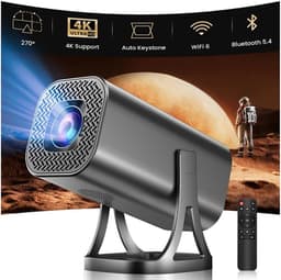 SnelShoppen - Mini-Beamer 4K 1080P, Draagbare Projector Android 12.0, 22000L, Wifi 6 & Bluetooth 5.4, Home Theater Smart Beamer met Auto Keystone, 270 — thumbnail 1