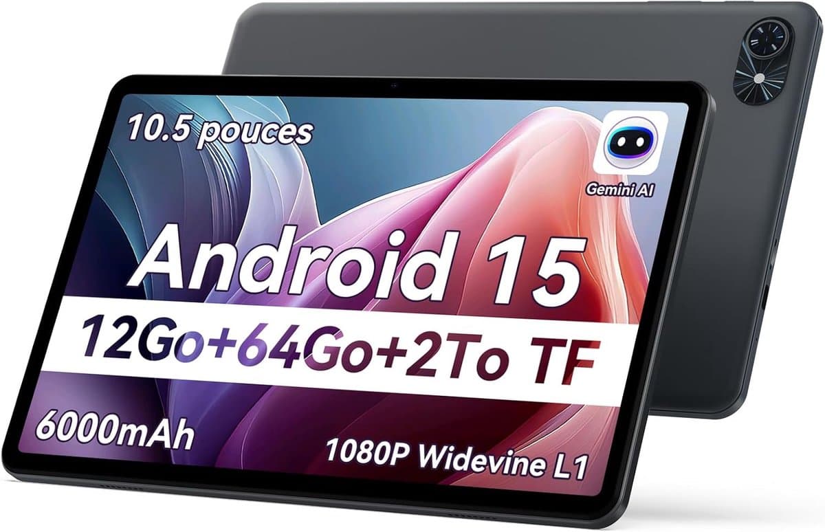 SnelShoppen - TABWEE T80 Android 15 Touch Tablet - 10" 18GB+128GB (Uitbreidbaar tot 2TB), 6000mAh, 5MP Camera, 5G WiFi, GPS, Face ID, Inclusief Toetse — afbeelding 1