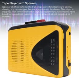Draagbare cassetterecorder – AM/FM-radio – opname op cassette via MIC – ingebouwde luidspreker – koptelefoonaansluiting – DC of batterij.L — thumbnail 3
