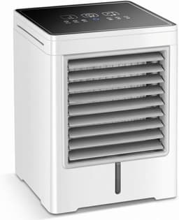 Mini Air Cooler - Persoonlijke Koeler - Persoonlijke Koeling - Gradiënt Koeling - 470ml Tank - Wit — thumbnail 1