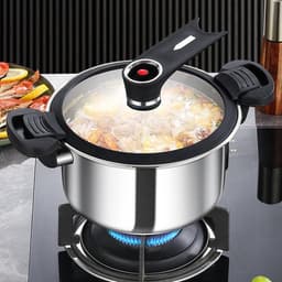 Drukpan Vis Pan - Snelle Pan - Maaltijden Bereiden - Micro-druk Technologie - 3.5L of 5L - Zilver — thumbnail 4