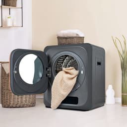 Wandmontage Wasdroger - 3-4 kg Capaciteit en UV-Sterilisatie - 850W en 6 Programma's - Voor Thuisgebruik - Grijs — thumbnail 1