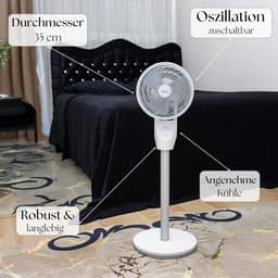 Staande Ventilator - Vloerventilator Aircooler - Frisse Lucht Creëren - Stille Werking 59 dB - 60 W - Wit — thumbnail 5