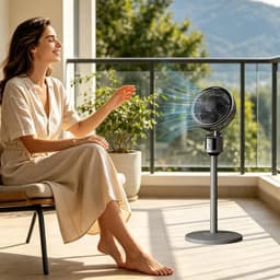 Vloerventilator Stil - Krachtige USB Ventilator met 3 Snelheden - Draagbare Kamer Ventilator voor Thuis, Kantoor en Camping — thumbnail 2