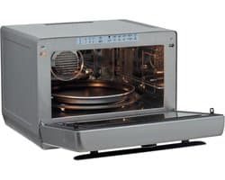 SnelShoppen - 5-in-1 Magnetron Roestvrij Staal, 1000W, 33L, Hetelucht 1500W, Kwartsgrill 1200W, Stoomgaren, Smeltfunctie, Snelontdooien, Keukenaccesso