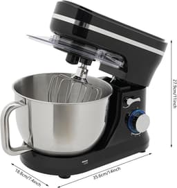 Keukenmachine - Mixer Kneedmachine - Bakken en Koken - Krachtige Koper Motor - 4.5L Kom - Zwart — thumbnail 4
