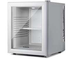 Klarstein Koelkast, Minikoelkast met glazen deur, Minikoelkast voor drankjes, snacks & cosmetica, Koelkast klein & stil, Verstelbare schappen, Kleine skincare koelkast 12-18°C, 30L