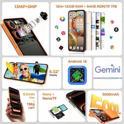 OUKITEL C17 Smartphone 4G-Android16-16 RAM-64 ROM/1TB-6.52 inch HD-5000mAh-13MP camera — thumbnail 2