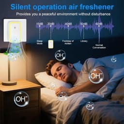 Luchtreiniger slaapkamer-Luchtreiniger huisdieren-2-delige set luchtreinigers met ionisator - Stekkerbare luchtreiniger met negatieve ionen - Draagbare mini-ionisator - Geschikt voor kantoren, kamers, badkamers en huisdieren - Wit - 9,8 x 5,8 cm — thumbnail 3