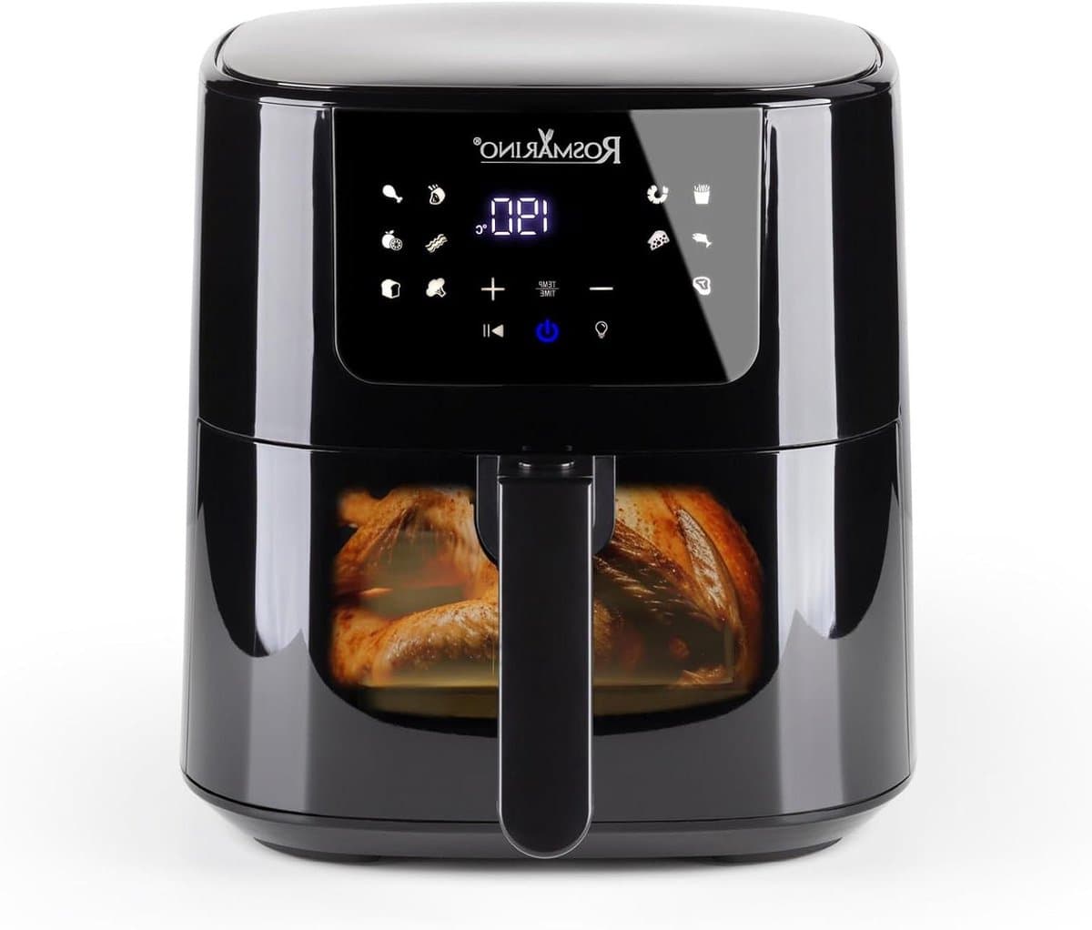 Airfryer met Venster - Heteluchtfriteuse Friteuse - Gezond Koken - Transparant Bakvenster - 5 Liter - Zwart — afbeelding 1