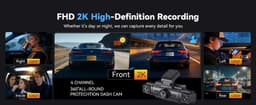[World first Apple Find My Dashcam] AZDOME M350 4-kanaals 360 volledig zicht Dashcam werkt met Apple Find My Dashcam voor 2,5K, 1080P achterkamera links en rechts voor auto's, IR-nachtzicht ingebouwde GPS met Find My spraakbesturing, 5G wifi, supercondens — thumbnail 3