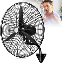 Industriële Wandventilator - Krachtige Ventilator - Luchtcirculatie Verbeteren - 120 Graden Oscillatie - 50-75 cm - Grijs — thumbnail 1