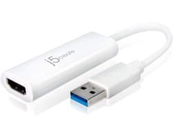USB naar HDMI Adapter - Externe Videokaart - Scherm Uitbreiden - Hoge Resolutie Ondersteuning - 1 Poort - Zwart