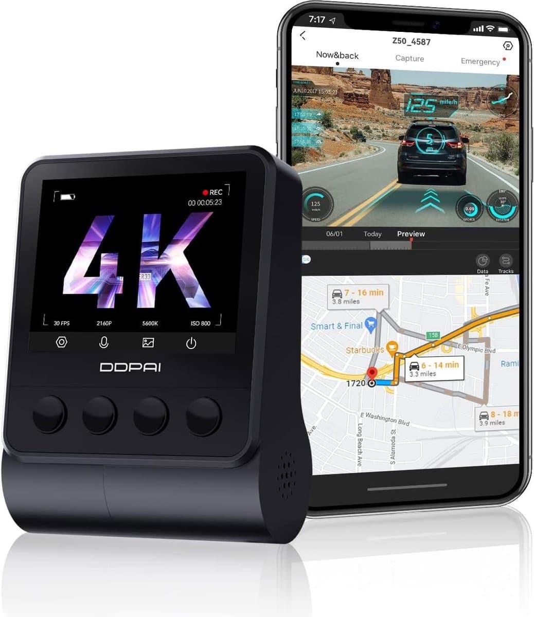 4K Dashcam - Autocamera Rijrecorder - Veilig Rijden - 4K Resolutie - 140 Graden - Zwart — afbeelding 1