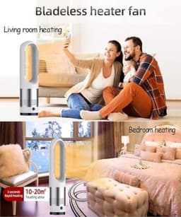 Torenventilator Luchtreiniger - Staande Ventilator - Verkoeling en Luchtzuivering - Zonder Bladen - 45 cm - Grijs — thumbnail 5