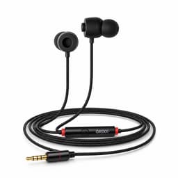 Grixx oordopjes met draad - 3.5mm jack - microfoon - handsfree bellen - Zwart — thumbnail 1