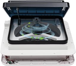 Dakventilator Camper - Motorhome Ventilator - Frisse Lucht - Met LED Verlichting - 36x40 cm - Wit — thumbnail 1