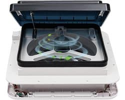Dakventilator Camper - Motorhome Ventilator - Frisse Lucht - Met LED Verlichting - 36x40 cm - Wit