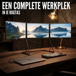 Triple Portable Monitor Surround 14" - Full HD Draagbare monitor met USB-C & HDMI - Tri screen - Plug & Play - Incl. Draagtas — thumbnail 5