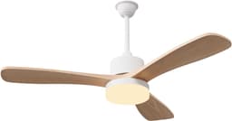 2-in-1 Plafondventilator, Verstelbare Plafondventilator 3 Kleuren LED-Verlichting, 6 Snelheden, 3 Bladen, Geschikt Zowel Winter Zomer, Ideaal meer Comfort (Natuurlijke Houtkleur, 3 Bladen,107 cm) — thumbnail 5