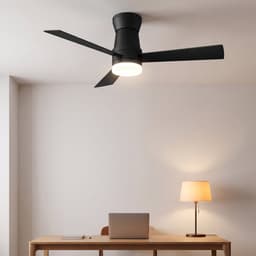 2-in-1 Plafondventilator, LED-Verlichting, 3 Instelbare Kleuren, 6 Snelheden, 3 Bladen, Sfstandsbediening, Timerfunctie, Geschikt voor Zowel Winter als Zomer, Ideaal Woonkamer (Zwart, 107 cm) — thumbnail 4