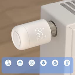 Slimme Radiator Thermostaat - Verwarming Controller - Energie Besparen - Geen Hub Nodig - 9 x 5.3 cm - Wit — thumbnail 3