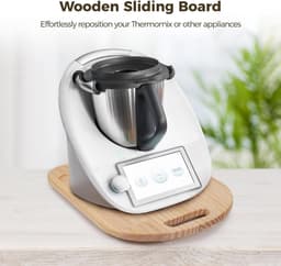Houten Schuifbord - Keukenmachine Mat - Apparaat Verplaatsen - Met Handvat - 36x28 cm - Beige — thumbnail 5