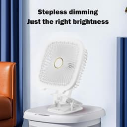 Kleine Ventilator - Tafelventilator Clip - Koel Blijven - Multifunctioneel LED - 10.6x19.4x10.6cm - Wit — thumbnail 4