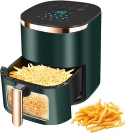 Airfryer Oven - Heteluchtfriteuse Digitale - Gezond Koken - Visueel Kookvenster - 8L - Zwart — thumbnail 1