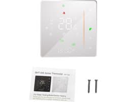 Wifi Temperatuurregelaar Programmeerbaar - Ondersteunt Touchbediening - Slimme Thermostaat voor Waterverwarming 5A Wit