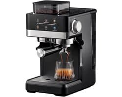 Espressomachine met Geïntegreerde Koffiemolen - 20 Bar - 1350W - Touchscreen - 1,8 Liter Watertank - Dubbele Extractie - Espressoapparaat
