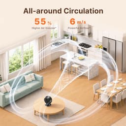 VHV - Tafelventilator - Oscillerende Bureauventilator 8000 mAh - Stille Luchtcirculator met 7 Standen - Kantoor & Slaapkamer - Zwart — thumbnail 5