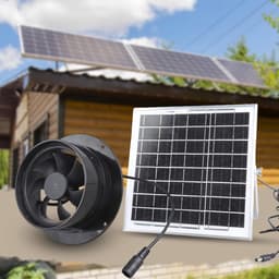 Zonneventilator - Luchtafvoer - Kassen Ventileren - Geluidsarme Motor - 8W Paneel - Meerkleurig — thumbnail 2