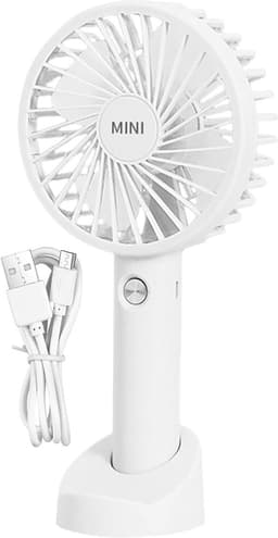 Draagbare Ventilator - Oplaadbare Tafelventilator - Zomerse Koelte - Met Telefoonhouder - 119 cm Breed - Wit — thumbnail 1