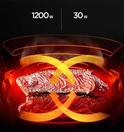 Airfryer - Heteluchtfriteuse Oven - Gezond Koken - Olievrij Frituren - 1.5 Liter - Zwart — thumbnail 3