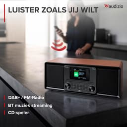 DAB radio - Audizio Palmi - Radio met cd speler - Bluetooth radio - FM, DAB+ en USB - Houtlook — thumbnail 2