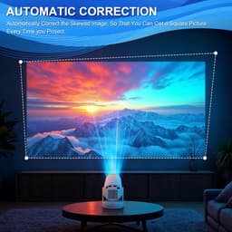 SnelShoppen - Mini Video Projector 4K Retro Projector met Android 11, WiFi 6, BT 5.4, HDMI voor Telefoon, PC, Laptop, Thuisbioscoop, Netflix Gecertifi — thumbnail 4
