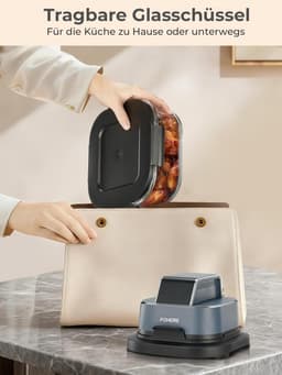 SnelShoppen - 4-in-1 Hot Air Fryer, Compact 4L Airfryer met 1.5L Bowl, Ideaal voor Bakken, Recrisp en Max Crisp, Voor 6 Personen, Blauw, Perfect voor — thumbnail 3